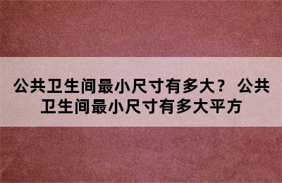 公共卫生间最小尺寸有多大？ 公共卫生间最小尺寸有多大平方